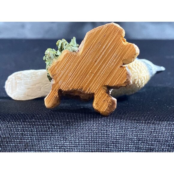 BIRD Figurine Blue Jay on Log Resin Home Decor Resin 3  inch - Picture 6 of 6